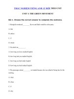 Tải Trắc nghiệm Ngữ pháp tiếng Anh lớp 12 Unit 3 The Green Movement - Bài tập Unit 3 lớp 12 The Green Movement có đáp án