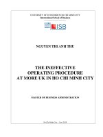 (Luận văn thạc sĩ) the ineffective operating procedure at MORE UK in ho chi minh city 