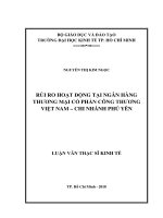 (Luận văn thạc sĩ) rủi ro hoạt động tại ngân hàng thương mại cổ phần công thương việt nam – chi nhánh phú yên 