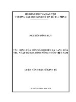 (Luận văn thạc sĩ) tác động của vốn xã hội đến đa dạng hóa thu nhập hộ gia đình nông thôn việt nam 