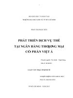 (Luận văn thạc sĩ) phát triển dịch vụ thẻ tại ngân hàng thương mại cổ phần việt á 