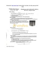 Tải Đề thi KSCL lớp 9 môn Toán Trường THCS Yên Hòa, Cầu Giấy năm học 2019 - 2020 - Đề kiểm tra HK 2 lớp 9 môn Toán