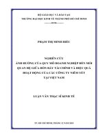 (Luận văn thạc sĩ) nghiên cứu ảnh hưởng của quy mô doanh nghiệp đến mối quan hệ giữa đòn bẩy tài chính và hiệu quả hoạt động của các doanh nghiệp niêm yết tại việt nam 
