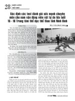 Xác định các test đánh giá sức mạnh chuyên môn cho nam vận động viên vật tự do lứa tuổi 15 - 16 Trung tâm thể dục thể thao tỉnh Ninh Bình