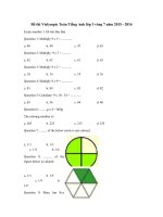 Tải Đề thi Violympic Toán Tiếng Anh lớp 3 vòng 7 năm 2015 - 2016 - Đề thi giải Toán Tiếng Anh trên mạng lớp 3 có đáp án