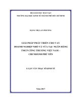 (Luận văn thạc sĩ) giải pháp phát triển cho vay đối với doanh nghiệp nhỏ và vừa tại ngân hàng TMCP công thương việt nam   chi nhánh phú yên 