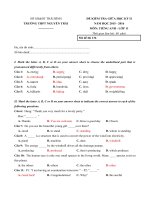 Tải Đề thi giữa học kỳ 2 môn Tiếng Anh lớp 11 trường THPT Nguyễn Trãi, Thái Bình năm học 2015 - 2016 - Đề kiểm tra giữa học kỳ 2 môn tiếng Anh lớp 11 có đáp án