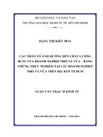 (Luận văn thạc sĩ) các nhân tố ảnh hưởng đến chất lượng báo cáo tài chính của doanh nghiệp nhỏ và vừa – bằng chứng thực nghiệm tại các doanh nghiệp nhỏ và vừa trên địa bàn TP HCM 