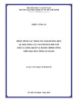 (Luận văn thạc sĩ) phân tích các nhân tố ảnh hưởng đến sự hài lòng của người dân đối với chất lượng dịch vụ hành chính công trên địa bàn tỉnh an giang 