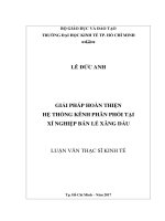 (Luận văn thạc sĩ) giải pháp hoàn thiện hệ thống kênh phân phối tại xí nghiệp bán lẻ xăng dầu 