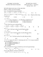Tải Đề thi giữa học kì 2 môn Toán lớp 11 trường THPT Đoàn Thượng, Hải Dương năm học 2016 - 2017 - Đề kiểm tra giữa học kỳ II môn Toán lớp 11 có đáp án