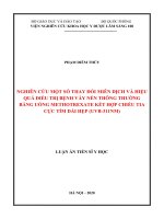 Nghiên cứu một số thay đổi miễn dịch và hiệu quả điều trị bệnh vảy nến thông thường bằng uống methotrexate kết hợp chiếu tia cực tím dải hẹp (UVB 311nm) 