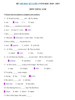 Tải Đề cương ôn tập học kì 2 môn Tiếng Anh lớp 6 năm học 2018 - 2019 - Ôn thi học kì 2 lớp 6 môn Tiếng Anh