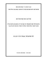 (Luận văn thạc sĩ) ứng dụng basel II vào quản trị rủi ro tín dụng tại ngân hàng TMCP công thương việt nam 