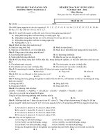 Tải Đề thi khảo sát chất lượng đầu năm môn Hóa học lớp 11 trường THPT Thanh Oai A, Hà Nội năm học 2015 - 2016 - Đề kiểm tra đầu năm môn Hóa lớp 11 có đáp án