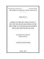 Nghiên cứu hiệu quả, tính an toàn và mức tiêu thụ sevofluran trong gây mê dòng thấp có sử dụng ecoflow cho phẫu thuật bụng mở ở người cao tuổi 