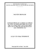 (Luận văn thạc sĩ) lãnh đạo phụng sự và động lực phụng sự công tác động đến hiệu suất làm việc của công chức tại uỷ ban nhân dân cấp xã trên địa bàn huyện xuân lộc, tỉnh đồng nai 