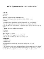 Tải Giáo án Hóa học 8 bài 41: Độ tan của một chất trong nước - Giáo án điện tử Hóa học 8