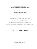 (Luận văn thạc sĩ) các nhân tố ảnh hưởng đến thực hiện kế toán quản trị môi trường tại các doanh nghiệp sản xuất ở việt nam nghiên cứu cho các tỉnh thành khu vực phía nam 