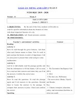 Tải Giáo án tiếng Anh lớp 9 Tuần 5 sách mới - Giáo án điện tử môn tiếng Anh 9 theo tuần