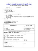 Tải Giáo án nghề Tin học văn phòng lớp 11 - Bài 4 - Một số tính năng khác trong Windows