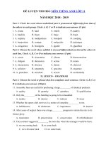 Tải Đề thi học sinh giỏi môn Tiếng Anh lớp 11 năm học 2018 - 2019 số 9 - Luyện thi HSG lớp 11 môn Tiếng Anh cấp tỉnh
