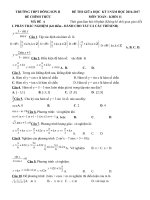 Tải Đề thi giữa học kì 1 môn Toán lớp 11 trường THPT Đông Sơn 2, Thanh Hóa năm học 2016 - 2017 - Đề kiểm tra giữa học kì I môn Toán lớp 11 có đáp án