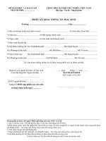 phiếu kê khai thông tin học sinh