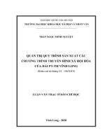 Quản trị quy trình sản xuất các chương trình truyền hình xã hội hóa của đài PT TH vĩnh long