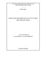 Tội mua bán trái phép chất ma túy từ thực tiễn tỉnh Sóc Trăng