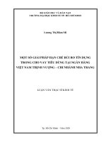 (Luận văn thạc sĩ) một số giải pháp nhằm hạn chế rủi ro tín dụng trong cho vay tiêu dùng tại ngân hàng việt nam thịnh vượng   chi nhánh nha trang 