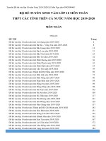 BỘ đề TUYỂN SINH vào lớp 10 môn TOÁN năm 2019  2020 