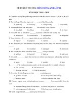 Tải Đề thi học sinh giỏi môn Tiếng Anh lớp 11 năm học 2018 - 2019 số 8 - Ôn thi học sinh giỏi lớp 11 môn Tiếng Anh