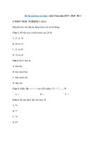 Tải Đề thi cuối học kì 2 lớp 1 môn Toán năm 2019 - 2020 - Đề 1 - Đề thi Toán học kì 2 lớp 1