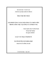 (Luận văn thạc sĩ) giải pháp nâng cao sự hài lòng của nhân viên trong công việc tại công ty cổ phần VNG 
