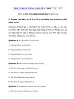 Tải Trắc nghiệm Writing tiếng Anh lớp 6 Unit 4 My Neighbourhood - Tiếng Anh 6 Unit 4 My neighbourhood| Bài tập Unit 4 lớp 6 có đáp án