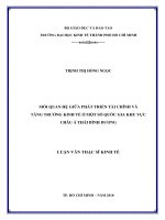 (Luận văn thạc sĩ) mối quan hệ giữa phát triển tài chính và tăng trưởng kinh tế ở một số quốc gia khu vực châu á thái bình dương 