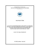 (Luận văn thạc sĩ) các yếu tố ảnh hưởng đến sự hài lòng của hộ kinh doanh và doanh nghiệp đối với chất lượng dịch vụ cấp giấy chứng nhận đăng ký kinh doanh trường hợp UBND thành phố quy nhơn 
