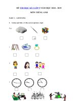 Tải Đề thi học kì 2 môn Tiếng Anh lớp 5 có file nghe năm học 2018 - 2019 số 1 - Đề kiểm tra học kì 2 lớp 5 môn Tiếng Anh có đáp án
