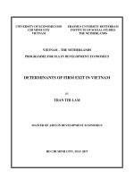 (Luận văn thạc sĩ) determinants of firm exit in vietnam 