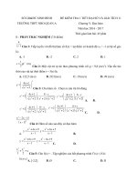 Tải Đề kiểm tra 1 tiết học kì 2 môn Toán lớp 11 trường THPT Nho Quan A, Ninh Bình năm học 2016 - 2017 - Đề kiểm tra giữa học kì II môn Toán lớp 11 có đáp án