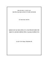 (Luận văn thạc sĩ) khảo sát sự hài lòng của người dân đối với dịch vụ hành chính công tại quận bình tân 