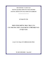 (Luận văn thạc sĩ) phân tích những trục trặc của các phương thức giao dịch cà phê hiện nay ở việt nam 