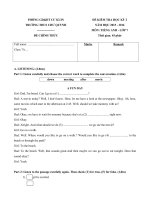 Tải Đề thi học kỳ 2 môn Tiếng Anh lớp 7 trường THCS Chư Quynh, Đắk Lắk năm học 2015 - 2016 - Đề kiểm tra học kỳ 2 môn tiếng Anh lớp 7 có file nghe và đáp án