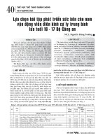 Lựa chọn bài tập phát triển sức bền cho nam vận động viên điền kinh cự ly trung bình lứa tuổi 16 - 17 Bộ Công an