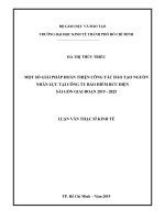 (Luận văn thạc sĩ) một số giải pháp hoàn thiện công tác đào tạo nguồn nhân lực tại công ty bảo hiểm bưu điện sài gòn giai đoạn 2019   2025 