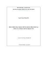 (Luận văn thạc sĩ) phát triển hoạt động chứng khoán phái sinh tại công ty cổ phần chứng khoán VPS 