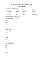 Tải Đề thi học kì 1 lớp 4 môn Tiếng Anh năm học 2018 - 2019 số 2 - Đề kiểm tra Tiếng Anh lớp 4 chương trình mới