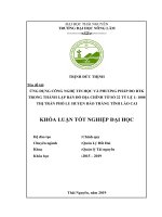 Ứng dụng công nghệ tin học và phương pháp đo RTK thực hiện công tác chỉnh lý bản đồ địa chính tờ số 22 tỷ lệ 1 1000 thị trấn phố lu, huyện bảo thắng, tỉnh lào cai 