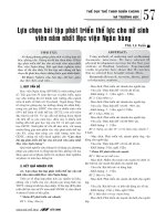 Lựa chọn bài tập phát triển thể lực cho nữ sinh viên năm nhất Học viện Ngân hàng